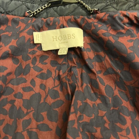 Hobbs London Quilt Quilted Coat Jacket Blue navy 12 large pocket silver zipper - Picture 5 of 14